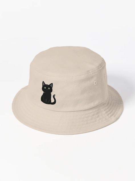 "Black cat" Bucket Hat for Sale by MoonwalkDesigns | Redbubble Cat Bucket Hat, Hats For Sale, Black Cat, Bucket Hat, Hats, For Sale, Black