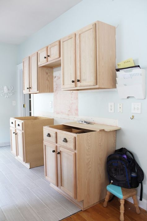 Kitchen Renovation: Unfinished Oak Cabinets Unfinished Oak Cabinets, Prefab Kitchen Cabinets, Prefab Cabinets, Home Depot Cabinets, White Oak Kitchen Cabinets, Unfinished Kitchen Cabinets, Unfinished Cabinets, Stock Kitchen Cabinets, White Oak Kitchen