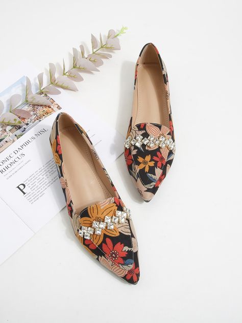 Rain Boots Women, Womens Rain Boots, Women Flats, Floral Graphic, Rhinestone Decor, Boots Women Fashion, Hot Shoes, Pointed Toe Flats, Womens Wedges