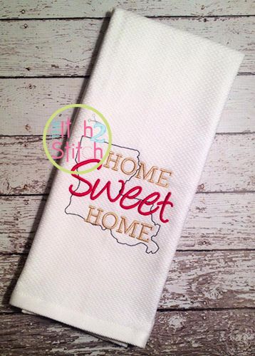 Home Sweet Home Louisiana Embroidery Texas Embroidery, Htv Ideas, Machine Embroidery Designs Projects, Machine Embroidery Projects, Embroidery Gifts, Types Of Embroidery, Machine Applique, Free Machine Embroidery Designs, Design Guide