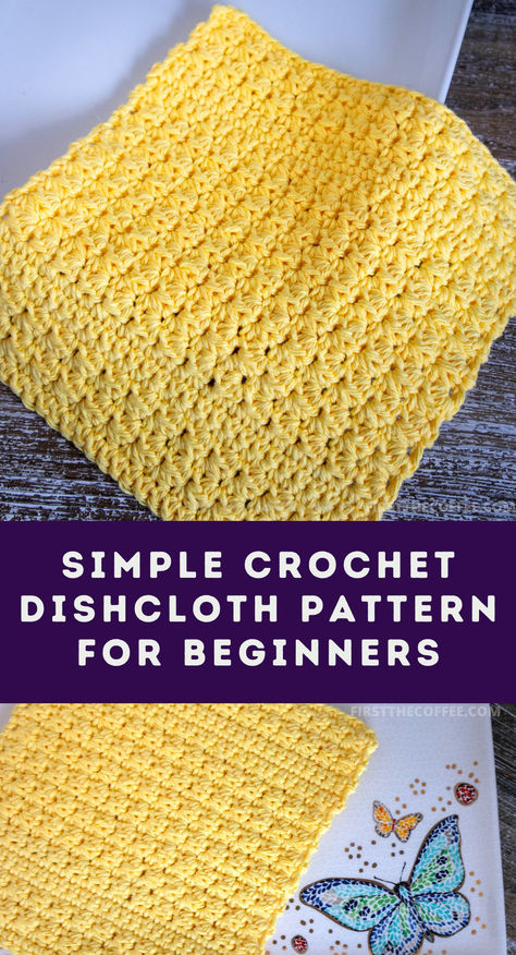 Simple Crochet Dishcloth Pattern For Beginners Crochet Pattern For Dish Cloths Free, Crochet Dish Cloths Easy, Crochet Patterns For Dishcloths, Corner To Corner Crochet Dishcloth, Simple Crochet Dishcloth Pattern Free, Crochet Cotton Dishcloth Pattern Free, Simple Crochet Dishcloth Pattern, Crochet Dish Rags, Free Washcloth Crochet Patterns