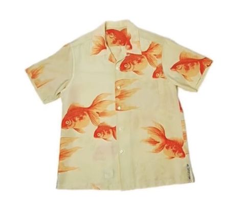 Idk Aesthetic, Silly Clothes, Outfit Ideas For Women, Hawaiian Flower, Fish Pattern, Gold Fish, Fish Patterns, Super Happy, Mode Inspo