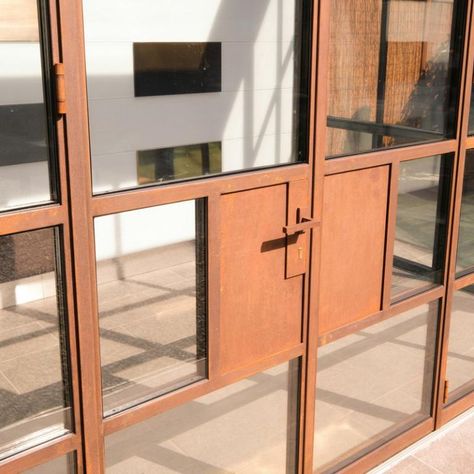 Steel Door Detail, Timber Window Frames, Aluminium Glass Door, Aluminium French Doors, Metal Window Frames, Framed Windows, Steel Frame Doors, Steel Doors And Windows, Window Reveal