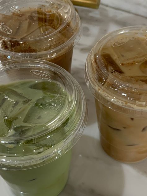 Iced Coffee And Matcha Aesthetic, Ice Matcha Aesthetic, Coffee And Matcha Aesthetic, Coffee Matcha Aesthetic, Iced Matcha Latte Aesthetic, Matcha And Coffee, Matcha Latte Aesthetic, Japanese Food Names, Matcha Tea Latte