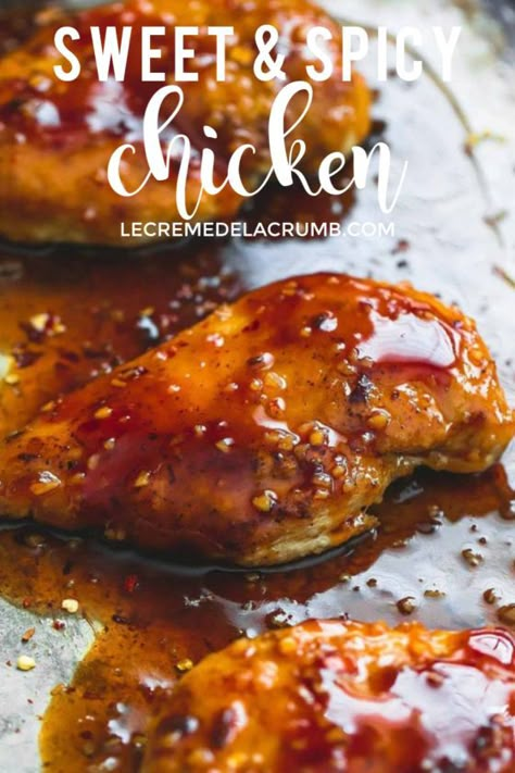 Chicken Tender Bites, Chicken Tender Recipes Baked, Sweet Spicy Chicken, Spicy Chicken Breast, Spicy Baked Chicken, Sweet Chili Chicken, Sweet And Spicy Chicken, Chicken Tenderloin Recipes, Sweet Chicken