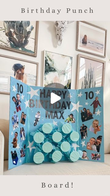 Renee LeBlanc on Instagram: "How to make a birthday punch board 🥳🎂 Let me know if you’re interested in gift ideas for tweens?! • #birthdaypunchboard #birthdaygiftideas #kidsbirthday #kidsbirthdayideas #kidsbirthdaypartyideas #kidsbirthdayparties #birthdaydiy #birthdayparty" Punch Board Gifts, Birthday Gift Game Ideas, Punch Gift Ideas, How To Make A Punch Board With Cups, 10 Gifts For 10th Birthday, Birthday Punch Board Ideas, Punch Cup Birthday Gift Board, Countdown To Birthday Ideas, Punch Board Birthday Gift Ideas