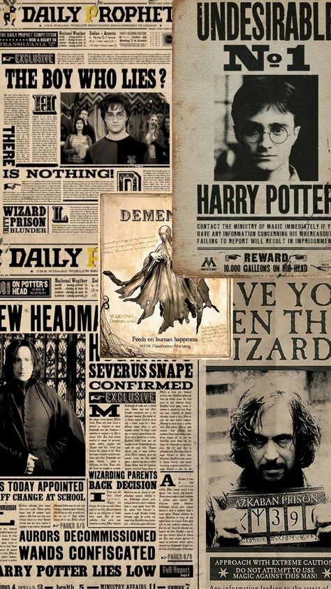 Harry Potter Newspaper Wallpaper, Posters For Hostel Room, Harry Potter Paper Printables, Harry Potter Stickers Printable Free, Harry Potter Wallpaper Aesthetic Iphone, Study Art Anime, Harry Potter Newspaper, Newspaper Pictures, Newspaper Wallpaper