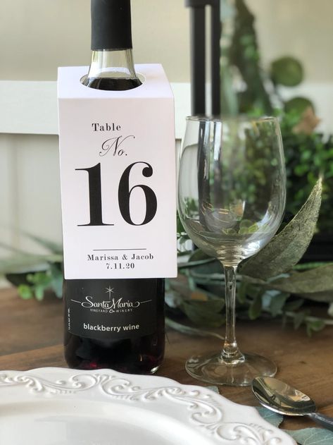 Wedding Wine Bottle Tags Wine Table Number Cards Printed | Etsy Wine Bottle Tags Wedding, Wedding Wine Bottle, Custom Wine Bottle, Wine Bottle Table, Custom Wine Bottles, Diy Table Numbers, Wedding Favor Table, Wedding Wine Bottles, Wine Bottle Tags