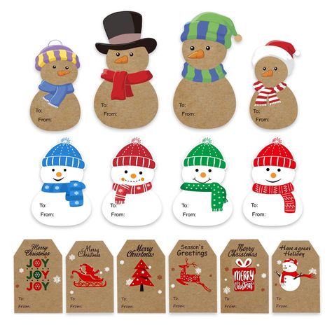 PRICES MAY VARY. 🔔【Exquisite Kraft Paper Material】 Our self adhesive gift tag stickers are made of natural high-quality kraft material which are relatively tenacious and tear-resistant. Christmas labels are totally eco friendly and safe for kids. The kraft paper features an vintage appearance and elegant feeling of touch, with a variety of Christmas element patterns, you fell in love with kraft holiday gift tags instantly. 🎅【Enough Space to Write】Christmas stickers for gifts,Two different size Christmas Gift Tags Stampin Up, Name Tags Christmas, Gift Tags For Christmas, Xmas Stickers, Christmas Name Tags, Christmas Card Messages, Gifts Boxes, Xmas Sticker, Christmas Labels