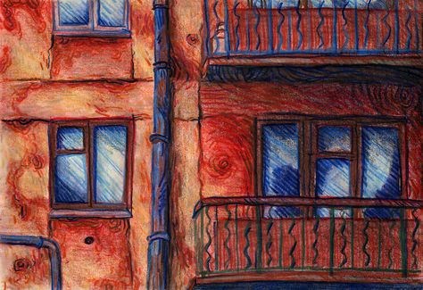 Fine Arts Drawing, Fine Art Drawing, Color Pencils, Red House, House Drawing, Coloured Pencils, Watercolor Pencils, Painting Watercolor, Drawing Painting