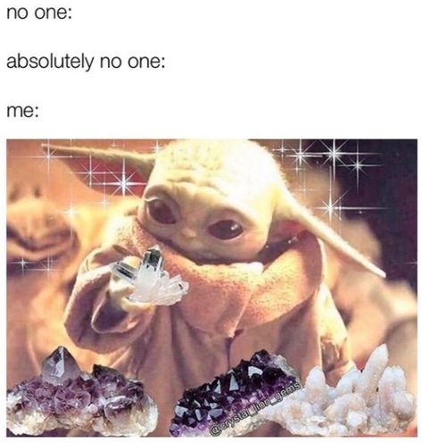 Crystal collector, crystal healer meme #babyyoda #crystals #reiki Witch Jokes, Funny Spiritual Memes, Witch Meme, Crystal Vibes, Baby Witch, Hippie Life, Witchy Vibes, Book Of Shadows, Spiritual Journey