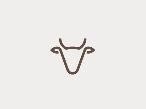 Minimal cow                                                                                                                                                     More Coraline Tattoo, Cow Logo, Cow Tattoo, Bull Tattoos, Taurus Tattoos, Professional Logo Design, Little Tattoos, Simplistic Tattoos, Animal Logo