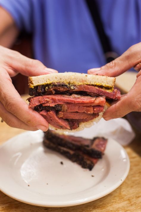 Katz Deli, Katz's Delicatessen, Female Foodie, Best Sandwiches, Best Sandwich, Corned Beef, Loaf Bread, Bbq Grill, Most Favorite