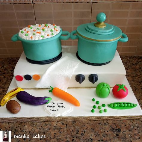 Tanzania Bakers, Cakes on Instagram: “Elegant  From @manka_cakes -  Kitchen party cake #cakes #kitchenpartycakes #tanzaniacakes #instacake #cakeofinstagram #cakecreativity…” Kitchen Party Cake Design, Hen Party Cakes, Cooking Lover, Kitchen Stove, Unique Cakes, Cream Cake, Birthday Cake Kids, Kids Cake, Party Cakes