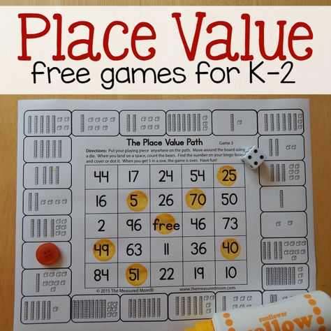 Love these no prep place value games for kindergarten through second grade! Place Value Game, Fluency Games, Literacy Centres, Place Value Games, Teaching Place Values, Mathematics Activities, Place Value Activities, Maths Ideas, Math Place Value