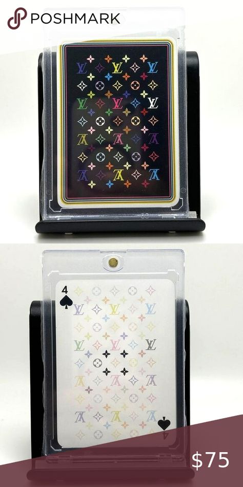 Louis Vuitton x Murakami 4 of Spades Card Multicolor Card in Case 4 Of Spades, Rare Louis Vuitton, Takashi Murakami, Louis Vuitton Accessories, Monogram Prints, Playing Card, Louis Vuitton, Monogram, Clothes Design