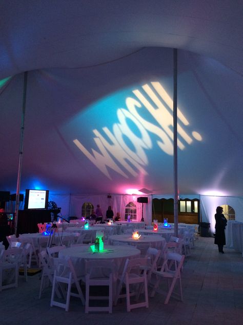 Our projectors can add flare to any event!  #projectors #unique #custom Projector Party, Floor Projector, Marquee Decoration, Slide Projector, Debut Ideas, Movie Projector, Wayfinding Signage, Event Marketing, Trade Show