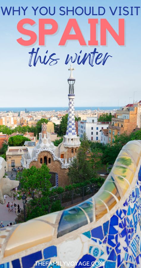 Dreaming of a winter getaway? Discover why Spain is the perfect winter escape! From Barcelona's vibrant culture to the warmth of Seville, Valencia, and Malaga, explore top spots to soak up the sun. Get tips on where to go for mild weather, incredible food, and endless activities! 🇪🇸🌞 #WinterTravel #SpainVacation #WarmWinterDestinations | Spain in winter | winter travel ideas | winter vacation | winter break Spain In January, Spain In December, Winter Travel Ideas, Spain In Winter, Spain Winter, Beautiful Places In Spain, Visit Spain, Vacation Winter, Places In Spain