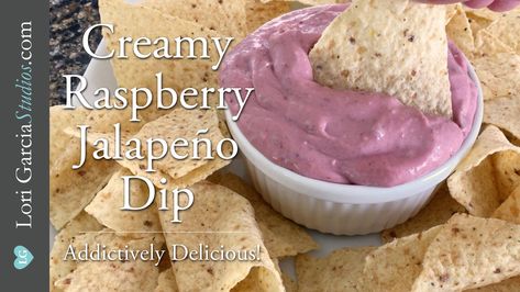 Creamy Raspberry Jalapeño Dip | Chipotle Dip Recipes, Cheese Jalapeno Dip, Jalapeno Dipping Sauce, Jalapeno Cream Cheese Dip, Jalapeño Dip, Cream Cheese Recipes Dip, Jalapeno Dip, Easy Bake, Cream Cheese Dips