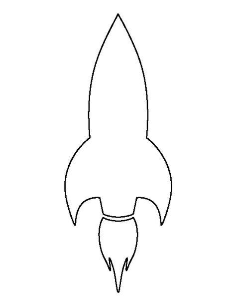 Rocket ship pattern. Use the printable outline for crafts, creating stencils, scrapbooking, and more. Free PDF template to download and print at http://patternuniverse.com/download/rocket-ship-pattern/ Rocket Ship Template Free Printable, Space Templates Free Printable, Rocket Template Free Printable, Rocket Cutout Template, Rocket Cutout, Rocket Ship Outline, Rocket Outline, Printable Rocket Ship, Printable Rocket