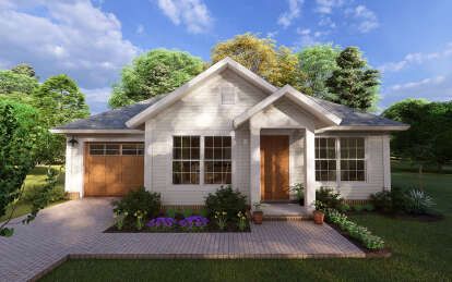 2 Bedroom 2 Bath Bungalow House Plans, Small House For 2 People, Small House Plans With Basement And Garage, Small Cottage With Garage, Small Cottage Plans One Story, Small House Plan With Garage, 2 Bedroom 1 Bathroom House Plans, Tiny House Community Ideas, 1000 Sq Ft Cottage Plans