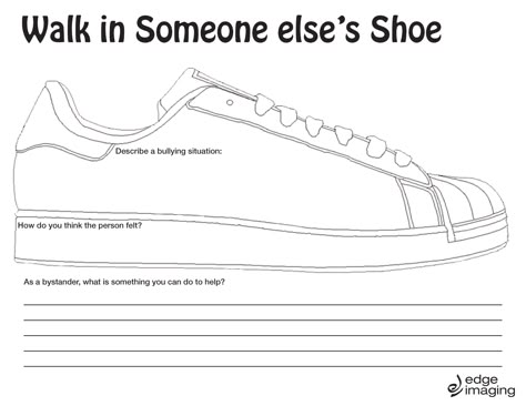 Empathy Worksheets For Adults, A Walk In My Shoes Activity, Walk In My Shoes Activity, Walk In Someone Elses Shoes Activity, Empathy Worksheets For Kids, Someone Elses Shoes, Self Compassion Art Activity, Coping Skills Activities, Counseling Worksheets