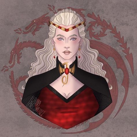 laura ❥ 🍃 on Instagram: "❤️Queen Rhaena Targaryen🔥 "I fed my last husband to my dragon. If you make me take another, I may eat him myself.” ______________________________________ My favorite fire and blood character, and the last of Maegor’s wives. I’m happy to be drawing Targaryens again!! I tried to call back to my drawings of aenys & alyssa and come up with someone that could be their daughter. i spent awhile perfecting her because she’s my fav, so the pressure was on. ____________________ Rhaena Targaryen, Jacob Collins, Queen Rhaenyra, The White Princess, Fire Fans, Fire And Blood, Targaryen Art, Asoiaf Art, Targaryen Aesthetic