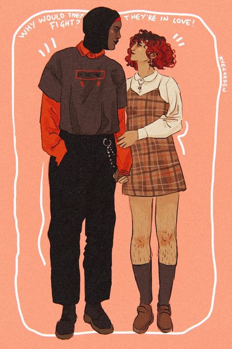 Queer Character Design, Polyamorous Character Art, Lesbian Art, Lgbt Art, Queer Art, Gay Art, Couple Art, Pretty Art, Art Sketchbook