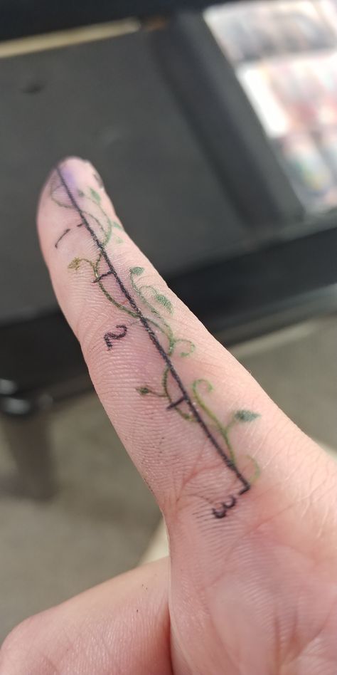 Ruler Finger Tattoo, Finger Ruler Tattoo, Ruler Tattoo Finger, Measurement Tattoo, Functional Tattoos, Morse Code Tattoos, Functional Tattoo, Tattoo Hairstylist, Ruler Tattoo