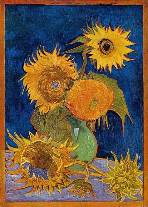 Vincent van Gogh, The Arles Sunflowers, August 1888 (Second Version) Lukisan Van Gogh, Vase With Twelve Sunflowers, Sunflower Vase, Sunflower Images, Vincent Van Gogh Paintings, Van Gogh Sunflowers, Sunflower Canvas, Arte Van Gogh, Van Gogh Museum