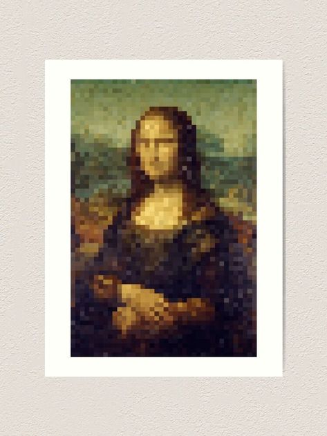 Mona Lisa Minecraft Painting Art Print Mona Lisa Pixel Art, Cute Cozy Aesthetic, Minecraft Painting, Mona Lisa Painting, Lisa Painting, Cozy Aesthetic, Paintings Art Prints, Painting Art, Art Art