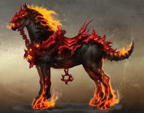 Evil Horse, Demon Horse, Fire Horse, Magical Horses, Horse Armor, Fantasy Horses, Fantasy Beasts, Unicorn Art, Horse Drawings