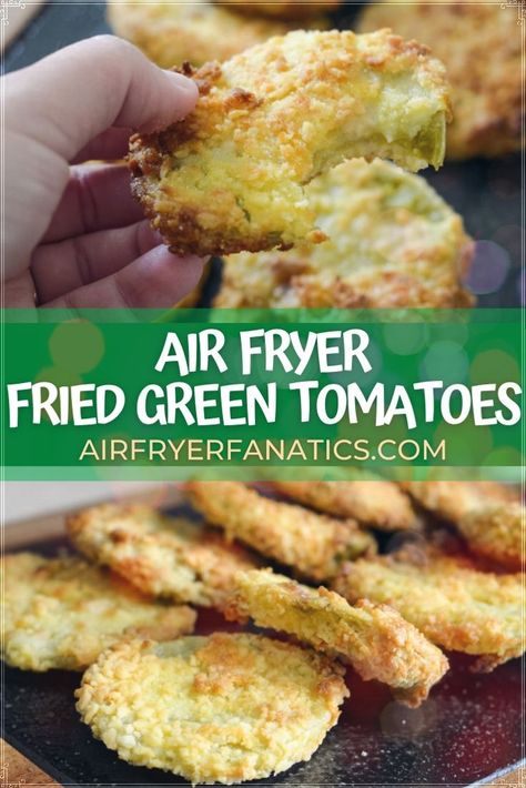 Air Fried Green Tomatoes, Air Fryer Fried Green Tomatoes, Fried Green Tomatoes Recipe Easy, Fried Green Tomatoes Recipe, Week Meals, Green Tomato Recipes, Bite Size Snacks, Air Fryer Cooking Times, Tomatoes Recipe