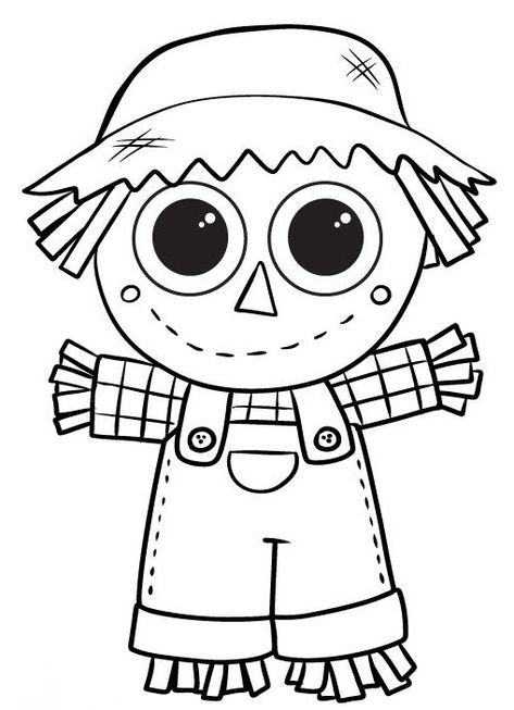 Scarecrow Coloring Pages, Coloring Pages Funny, Fall Coloring Pages For Kids, Moldes Halloween, Rock Painting Supplies, Fall Coloring, Kindergarten Art Projects, The Scarecrow, Fun Fall Crafts