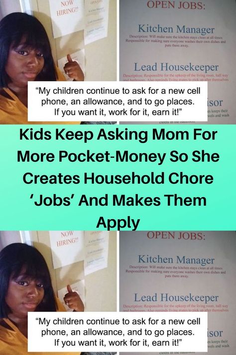 Apply Job, Job Application Form, Pocket Money, Job Fair, Psychology Today, Kids Growing Up, Household Chores, Job Application, Job Posting