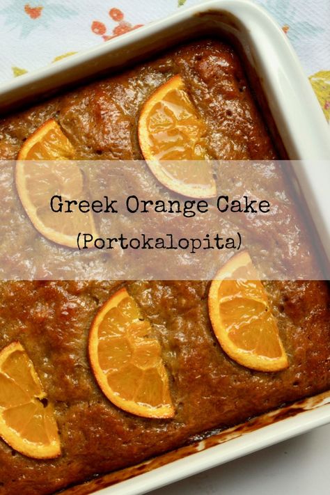 Orange Cinnamon Cake, Easy Greek Dessert Recipes, Greek Orange Cake, Portokalopita Recipe, Bakery Shelves, Ww Baking, Greek Deserts, Exotic Desserts, Yogurt Eggs