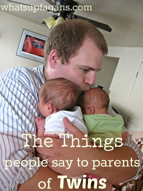 things people say to parents of twins - sometimes people need to realize what they are saying! whatsupfagans.com Twin Facts, Grandma Of Twins, Twin Quotes, Raising Twins, Kids Fever, Twin Life, Double Rainbow, Twin Pregnancy, Twin Mom