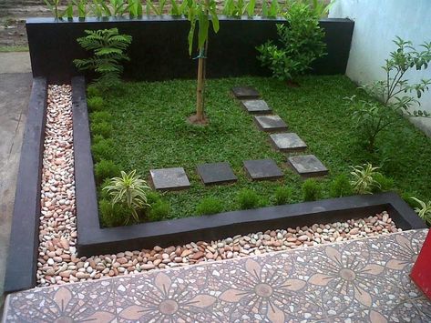 Desain Taman Minimalis Untuk Rumah Anda | Desain Properti Indonesia Ideas Para Decorar Jardines, Inexpensive Backyard Ideas, Simple Garden Designs, Modern Backyard Design, Tiny Garden Ideas, Affordable Backyard Ideas, Backyard Design Layout, Minimalist Garden, Easy Backyard