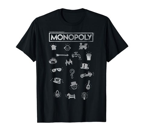 PRICES MAY VARY. Officially Licensed Monopoly Apparel for Men - Women - Boys and Girls; Hasbro Games T-Shirts; Kid Games T-Shirts; Strategic T-Shirts; Nostalgia T-Shirts; Hasbro Toys T-Shirts; Logo T-Shirts; Youth T-Shirts; Money T-Shirts; 19HBMP00004A-001 Lightweight, Classic fit, Double-needle sleeve and bottom hem Monopoly Pieces, Kid Games, Logo T Shirts, Game Pieces, Classic Games, Logo T Shirt, Monopoly, Games For Kids, Tshirt Logo