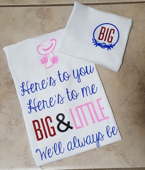 Big Sister/ Little Sister Drill Team Shirt Drill Team Big Sister Gifts, Social Officer Tryout Board Drill Team, Drill Team Social Officer Themes, Team Themes, Big Sis Lil Sis Gifts, Cheer Sister Gifts, Dance Competition Gifts, Drill Team Pictures, Competition Gifts