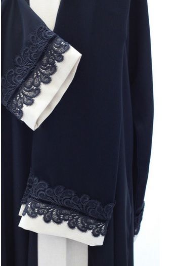 Abaya Sleeves Design Lace, Lace Abaya Designs, Abaya Sleeves Design, Burkha Design, Abaya Burkha, Lace Abaya, Burqa Designs, Gamis Simple, Abaya Designs Latest