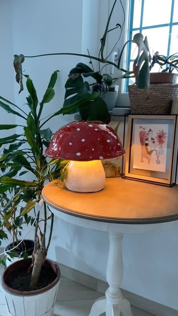 Clay Mushroom, Lamp Ceramic, Pottery Inspo, Mushroom Lamp, Handmade Ceramics, Unique Pieces, Hand Made, Stuffed Mushrooms, Ceramics