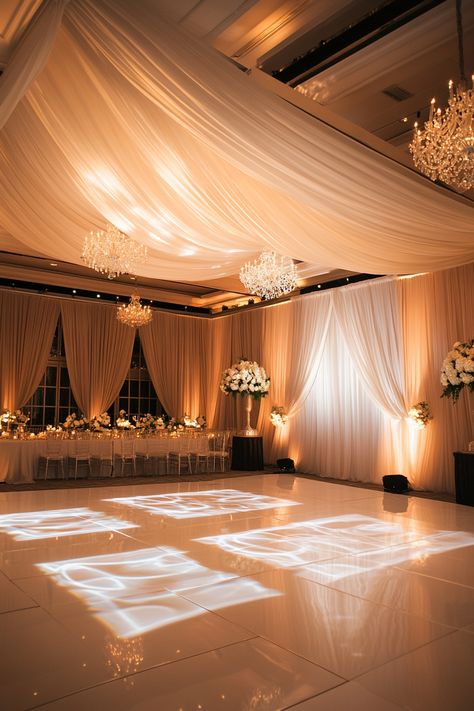 Wedding entertainment space. Chiffon canopy, monogram light projection, LED-bordered dance floor.

Planning a wedding is no small feat - the location, attire, food, and of course, the dance floor. It's not just a space for guests to sway; it's a personal statement and centerpiece. Giving it life can propel your party from enjoyable to unforgettable. Welcome to the world of 28…

Read more: https://tastywed.com/generated-post-28-dynamic-wedding-dance-floor-design-concepts/ Small Dance Floor Wedding, Indoor Dance Floor Wedding, Wrapped Dance Floor Wedding, Wedding Dance Floor Design, Sangeet Dance Floor, Wedding Dance Floor Props, Dance Floor Design, Winter Wedding Cape, Wedding Reception Dance Floor