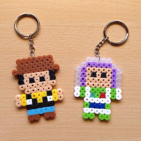 Toy Story keychains hama mini beads by hamarol_ Mini Hama Beads, Toy Story Crafts, Perler Beads Ideas, Hama Mini, Hamma Beads Ideas, Melty Bead Patterns, Pixel Beads, Pearl Beads Pattern, Hamma Beads