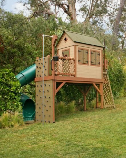 Play Structures For Kids, Play Fort, Backyard Playset, Outdoor Play Structures, Kids Forts, Play Structures, Hgtv Garden, Indoor Play Areas, Playhouse Outdoor