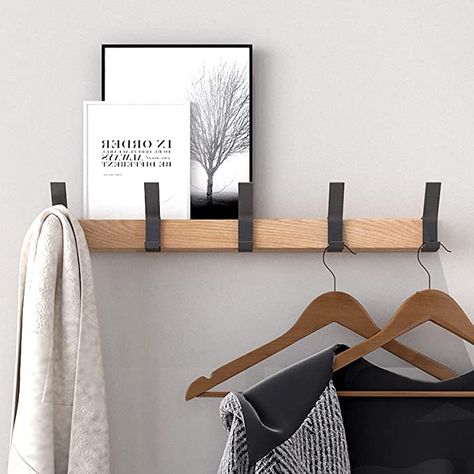 Coat Rack Wall Entryway, Modern Coat Hooks, Entryway Coat Hooks, Garderobe Design, Wooden Coat Hooks, Coat And Hat Rack, Coat Hooks Wall Mounted, Coat Rack Hooks, Coat Hooks On Wall