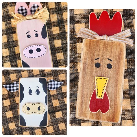 NEW Wooden Farm Animal Measures Approximately 4x8x1.5" Listing is for 1 animal