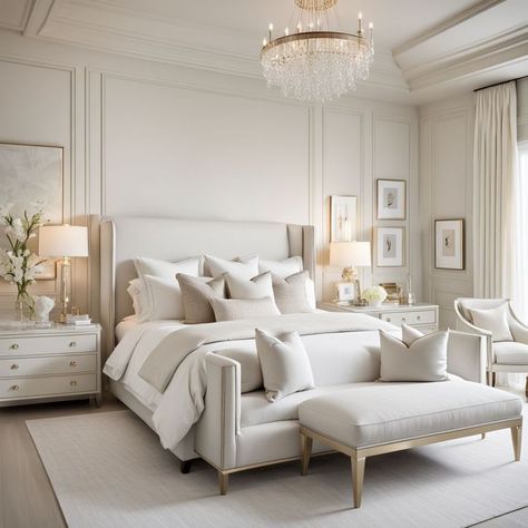 Classic Bedroom Design Luxury, Hotel Style Home, New Classic Bedroom, Dream Bedroom Luxury, Modern Classic Bedroom, Elegant Bedroom Design, Luxe Bedroom, Classy Bedroom, Classic Bedroom