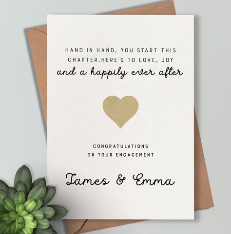 Beautiful Cursive Fonts, Brother Wedding, Card Engagement, Engagement Present, Engagement Card, Engagement Presents, Irish Wedding, Engagement Cards, Congratulations Card