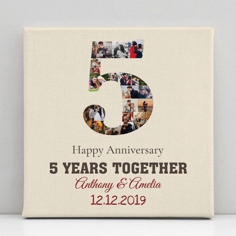 35+ Best 5 Year Anniversary Quotes For Your Spouse - BrideBoutiqueLA 5 Year Anniversary Quotes, 5th Anniversary Gift Ideas, Anniversary Photo Collage, Anniversary Quotes For Him, Photo Collage Canvas, 5th Wedding Anniversary Gift, Fifth Anniversary, Anniversary Books, 5 Year Anniversary Gift